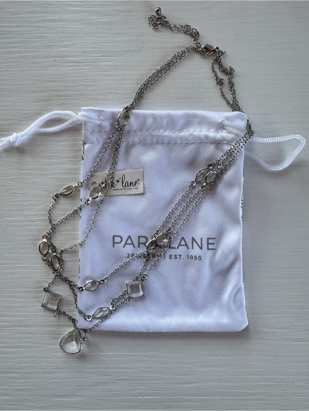 Park Lane Silver-Tone Layered Necklace Set with Clear Stones - Picture 5 of 5